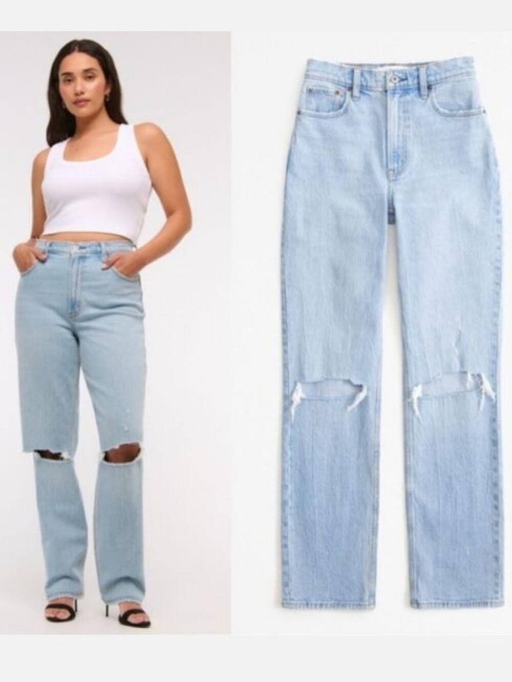 Abercrombie & Fitch Light Wash Distressed Boyfriend Jeans Size 25
